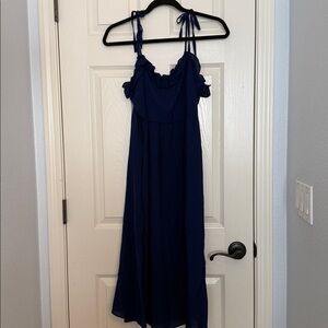 BCBG Deep Blue Ruffled Dress